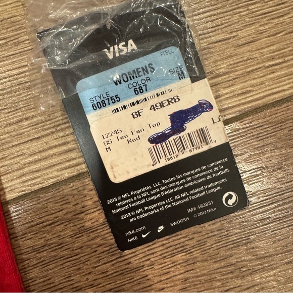 ⭐️NWT⭐️ Nike San Francisco 49ers Women's Red and Gold V-neck Tee, 608755 - Picture 2 of 4